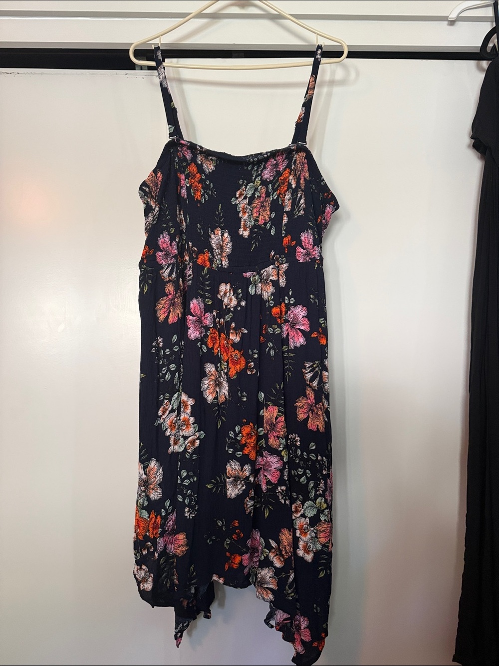 Torrid Navy Floral High-Low Spaghetti Strap Dress